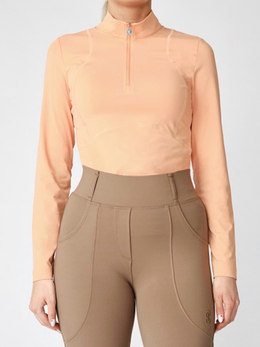 PS of Sweden Adele Base Layer Long Sleeve Shirt Top Size Medium Peach Equestrian